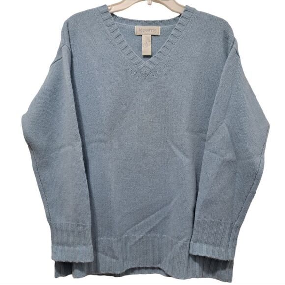 Rosanna Lambswool V Neck Knitwear Long Sleeve Sweater Oversized Small Blu - Picture 3 of 14